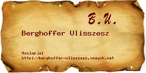 Berghoffer Ulisszesz névjegykártya